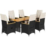  7-dijelni vrtni bistro set od poliratana s jastucima crni | shoptok.hr