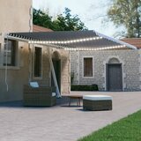 vidaXL avtomatska tenda led + senzor 500x300 cm modra in bela | Shoptok.si