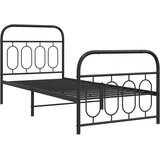  Metalni okvir kreveta uzglavlje i podnožje crni 80x200 cm | shoptok.hr