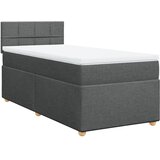  Krevet box spring s madracem tamnosivi za 1 osobu tkanine | shoptok.hr