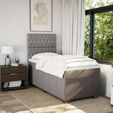 vidaXL Box spring postelja z vzmetnico taupe 90x200 cm blago | Shoptok.si