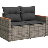  7-dijelni set vrtnih sofa poliratan i bagrem s jastucima sivi | shoptok.hr