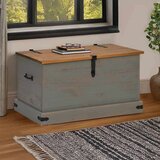 vidaXL Skrinja za shranjevanje HALDEN sivo 91x48x47cm Masivni les, bor | Shoptok.si
