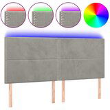 Maison Chic led posteljno vzglavje - vzglavna omarica - nočna omarica svetlo sivo 160x5x118/128 cm žamet, (21709107) Cene