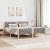  Krevetna konstrukcija s uzglavljem Svijetlo siva 160 x 200 cm | shoptok.hr