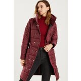 PLAIN BURGUNDY Z6647 DEWBERRY WOMAN COAT Cijene