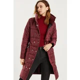 PLAIN BURGUNDY Z6647 DEWBERRY WOMAN COAT