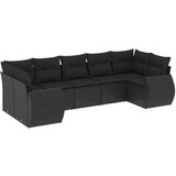 Maison Chic Seti vrtnega pohištva - Vrtna garnitura - Vrtni pohištvo set 7-delna z blazinami črn poli ratan, (21802524) | Shoptok.si