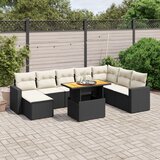 vidaXL 9-dijelni set vrtnih sofa s jastucima crni od poliratana | shoptok.hr