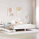 vidaXL Okvir kreveta bez madraca bijeli 200x200 cm od masivne borovine | shoptok.hr