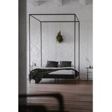 noo.ma Črna jeklena zakonska postelja brez vzglavja/z ogrodjem za baldahin z letvenim dnom 180x200 cm Eton – | Shoptok.si