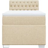 vidaXL Okvir kreveta s oprugama i madrac krem 80x200 cm od tkanine | shoptok.hr
