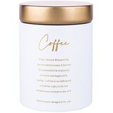 Altom design okrugla bijela mat limenka sa zlatnim poklopcem 11x11x15 cm dekor Coffee - 0204018433 | shoptok.hr