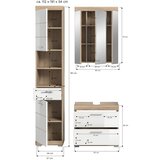 MID.YOU Kopalnica Lambada, Barva Hrasta, Bela, 3-Delna | Shoptok.si