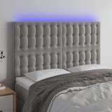  LED posteljno vzglavje svetlo sivo 144x5x118/128 cm žamet, (20793724) Cene