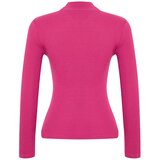 Trendyol Pink Fitted High Neck Long Sleeve Ribbed Stretchy Knitted Blouse | shoptok.hr