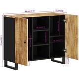  Komoda s 2 vrata 90 x 33 x 75 cm od masivnog drva manga | Eponuda.ba