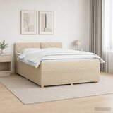  Boxspring krevet s madracem Krem 140 x 200 cm Tkanina Cijene