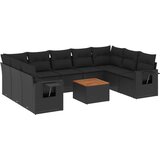  10-dijelni set vrtnih sofa s jastucima crni od poliratana Crna 62 x 62 x 69 cm | shoptok.hr