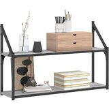  Zidna polica s 2 razine sivog hrasta sonome 80x21x51 cm drvena | Eponuda.com