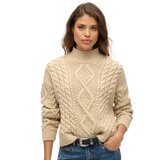 Superdry ženski džemper aran cable knit polo | ePonuda.com