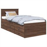 vidaXL Krevet na dan Smeđi hrast i crna 75 x 190 cm Konstruirano drvo - Smeđi hrast 75 x 190 cm | shoptok.hr