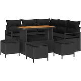  Sjedeća garnitura za vrt 9 kom. Crna poliratan 177 x 177 x 85 cm | Shoptok.si