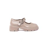 Shelvt Lacquered beige loafers with a thick sole | shoptok.hr