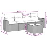 vidaXL 5-dijelni set vrtnih sofa s jastucima poliratan smeđi | shoptok.hr