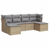  The Living Store Vrtna sedežna garnitura 6-delna z blazinami bež poli ratan - Vrtna Sedežna Garniture, (21449640) | Shoptok.si