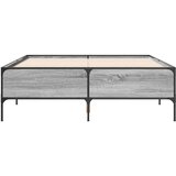 vidaXL Posteljni okvir siva sonoma 120x190 cm inženirski les in kovina, (21128598) | Shoptok.si