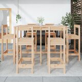  7-dijelni vrtni barski set od masivne borovine | shoptok.hr