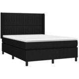  Krevet box spring s madracem LED crni 140x190 cm od tkanine | shoptok.hr