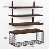 HNFNGSZL 4x stenske lebdeče police z žično košaro 40cm | Shoptok.si