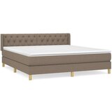  Box spring postelja z vzmetnico taupe 160x200 cm blago, (20893694) | Shoptok.si