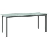 vidaXL vrtna miza svetlo siva 190x90x74 cm aluminij in steklo | Shoptok.si