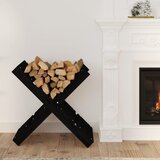 vidaXL Držač za cjepanice crni 47 x 39,5 x 48 cm od masivne borovine Cijene
