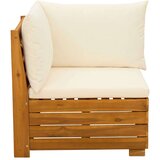  Kutna garnitura za vrt Čvrsto drvo akacije Smeđa - kutna sofa Krem bijelo | shoptok.hr