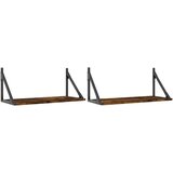 Maison Chic 2 kosi Stenske Police - Viseče police dim. hrast 60x25x25,5 cm inženirski les, (21794063) | Shoptok.si