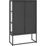  Visoka komoda antracit 80x35x135 cm od čelika i kaljenog stakla | Eponuda.com