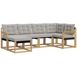 vidaXL Zunanja garnitura za sedenje 6 pcs Bela in svetlo siva, (5000281335) | Shoptok.si