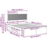  Krevetna konstrukcija s pohranom i uzglavljem Hrast sonoma Smeđa 160 x 200 cm | Shoptok.si