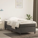 Box spring krevet s madracem tamnosivi 90x200 cm baršunasti | shoptok.hr