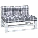  Jastuci za palete 2 kom sivi karirani od tkanine Šarena 120 x 80 x 12 cm | Shoptok.si
