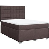 vidaXL Box spring postelja z vzmetnico temno rjava 160x200 cm blago, (21310676) Cene