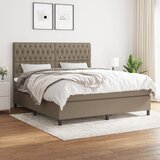 Krevet s oprugama i madracem smeđesivi 180x200 cm tkanina | shoptok.hr