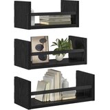  Set zidnih polica 3 pcs Crni hrast 40x16x14cm Konstruirano drvo | shoptok.hr
