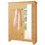 Støraa Ormar od masivnog bora s ogledalom u prirodnoj boji 120x170 cm Bertram – | shoptok.hr