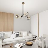  Visilica na sajli SKIVA 4xE27/15W/230V crna/bež | Eponuda.com