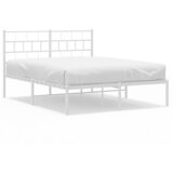  Metalni okvir za krevet s uzglavljem bijeli 150x200 cm | shoptok.hr